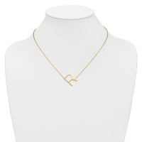 14K Sideways Diamond Initial R Necklace-PM9844R-014-YA