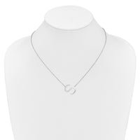 14K White Gold Sideways Diamond Initial S Necklace-PM9844S-019-WA