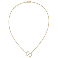 14K Sideways Diamond Initial S Necklace-PM9844S-019-YA