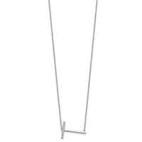 14K White Gold Sideways Diamond Initial T Necklace-PM9844T-011-WA