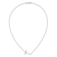 14K White Gold Sideways Diamond Initial T Necklace-PM9844T-011-WA