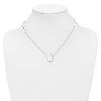 14K White Gold Sideways Diamond Initial U Necklace-PM9844U-013-WA