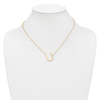 14K Sideways Diamond Initial U Necklace-PM9844U-013-YA