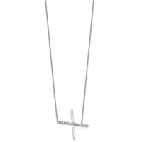 14K White Gold Sideways Diamond Initial X Necklace-PM9844X-018-WA
