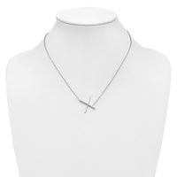 14K White Gold Sideways Diamond Initial X Necklace-PM9844X-018-WA