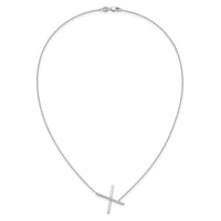 14K White Gold Sideways Diamond Initial X Necklace-PM9844X-018-WA
