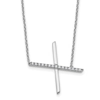 14K White Gold Sideways Diamond Initial X Necklace-PM9844X-018-WA