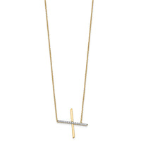 14K Sideways Diamond Initial X Necklace-PM9844X-018-YA