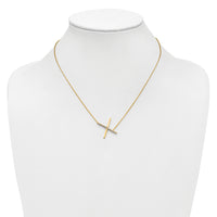 14K Sideways Diamond Initial X Necklace-PM9844X-018-YA