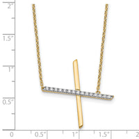 14K Sideways Diamond Initial X Necklace-PM9844X-018-YA