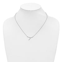 14K White Gold Sideways Diamond Initial Y Necklace-PM9844Y-018-WA