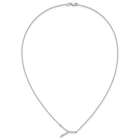14K White Gold Sideways Diamond Initial Y Necklace-PM9844Y-018-WA