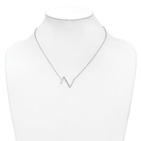 14K White Gold Sideways Diamond Initial Z Necklace-PM9844Z-017-WA