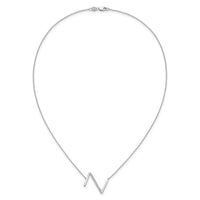 14K White Gold Sideways Diamond Initial Z Necklace-PM9844Z-017-WA