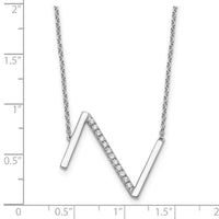 14K White Gold Sideways Diamond Initial Z Necklace-PM9844Z-017-WA