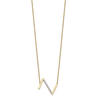 14K Sideways Diamond Initial Z Necklace-PM9844Z-017-YA
