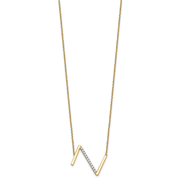 14K Sideways Diamond Initial Z Necklace-PM9844Z-017-YA