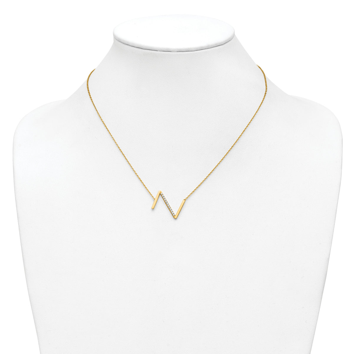 14K Sideways Diamond Initial Z Necklace-PM9844Z-017-YA