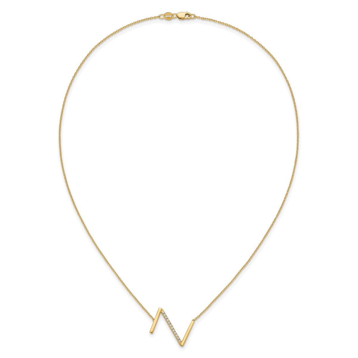 14K Sideways Diamond Initial Z Necklace-PM9844Z-017-YA