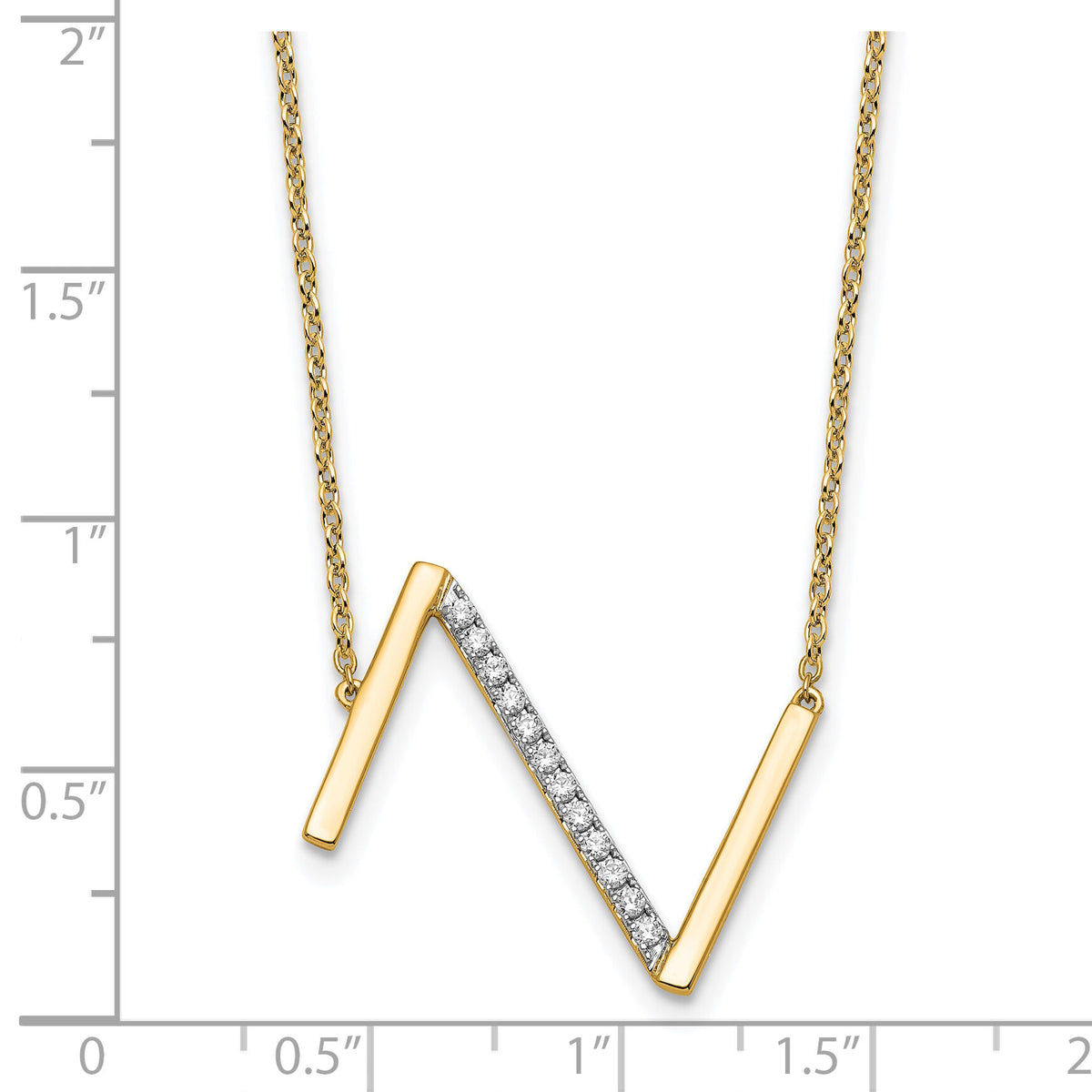 14K Sideways Diamond Initial Z Necklace-PM9844Z-017-YA