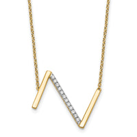 14K Sideways Diamond Initial Z Necklace-PM9844Z-017-YA