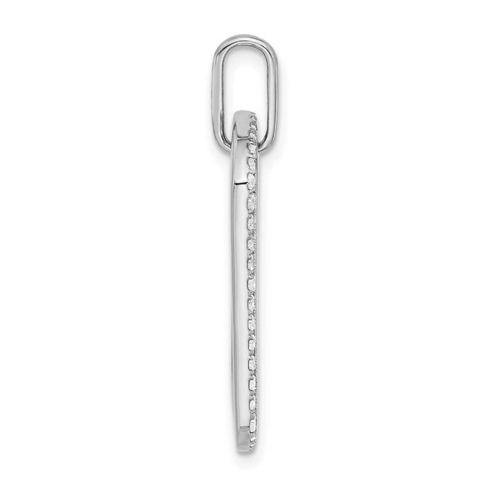 14k White Gold Personalized Diamond Dog Tag Charm-PM9845-055-WA