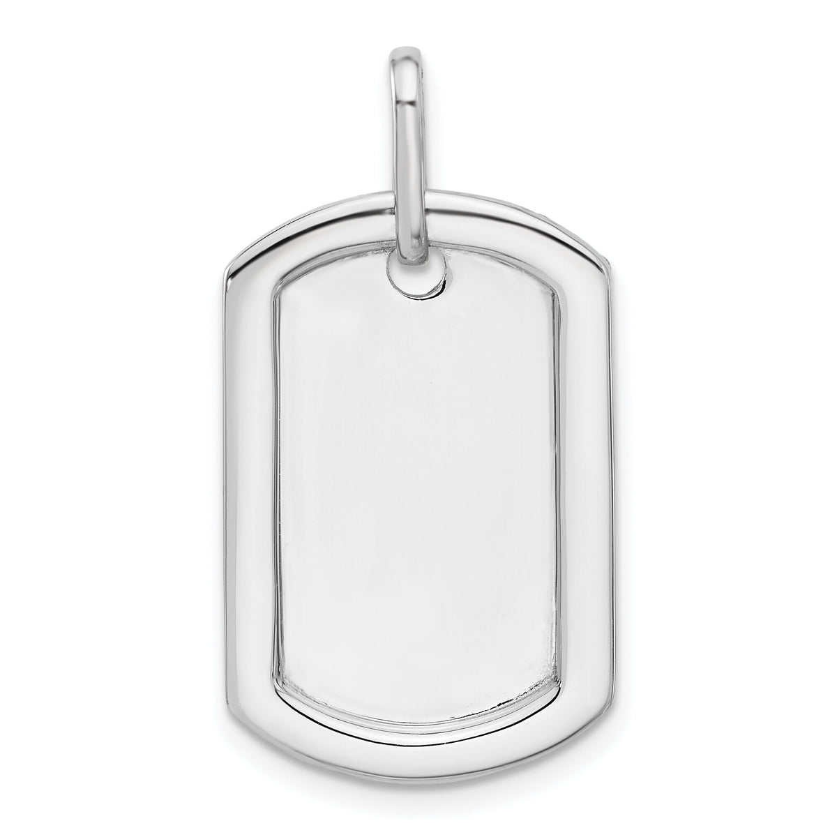 14k White Gold Personalized Diamond Dog Tag Charm-PM9845-055-WA