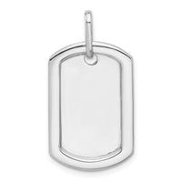 14k White Gold Personalized Diamond Dog Tag Charm-PM9845-055-WA