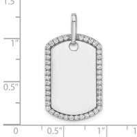 14k White Gold Personalized Diamond Dog Tag Charm-PM9845-055-WA