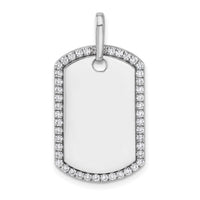 14k White Gold Personalized Diamond Dog Tag Charm-PM9845-055-WA