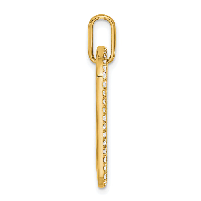 14k Yellow Gold Personalized Diamond Dog Tag Charm-PM9845-055-YA