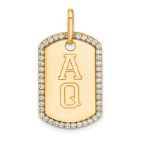 14k Yellow Gold Personalized Diamond Dog Tag Charm-PM9845-055-YA