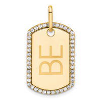 14k Yellow Gold Personalized Diamond Dog Tag Charm-PM9845-055-YA