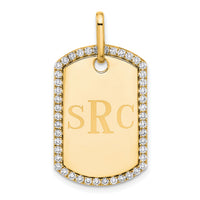 14k Yellow Gold Personalized Diamond Dog Tag Charm-PM9845-055-YA