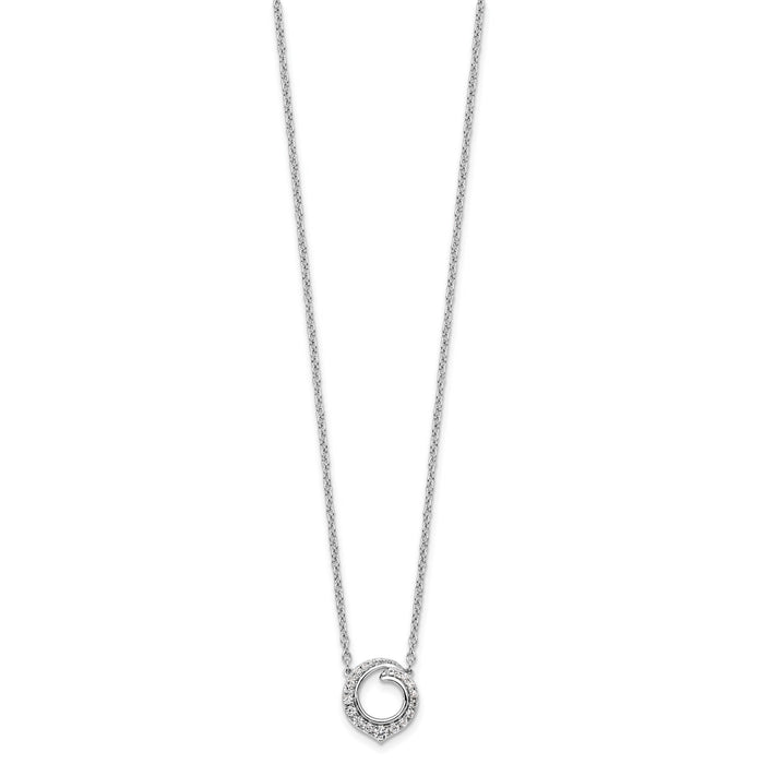 14k White Gold Fancy Circle Diamond 18in Necklace-PM9942-025-WA-18