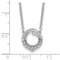 14k White Gold Fancy Circle Diamond 18in Necklace-PM9942-025-WA-18