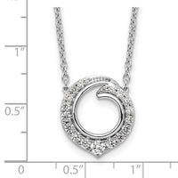 14k White Gold Fancy Circle Diamond 18in Necklace-PM9942-050-WA-18