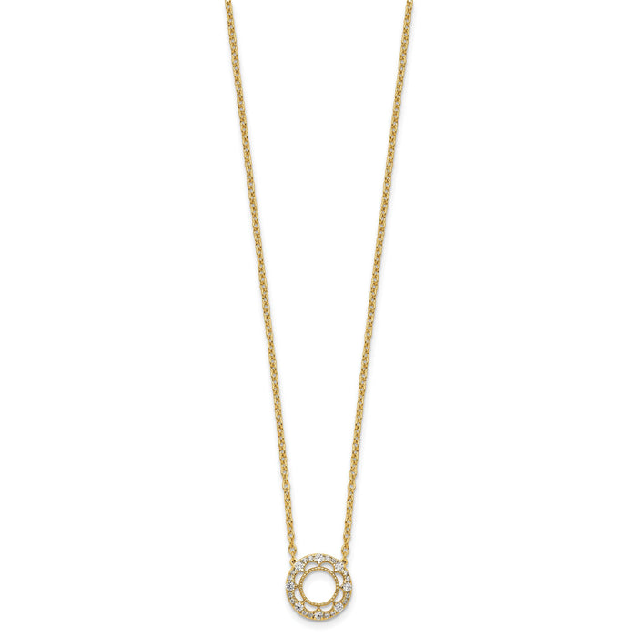 14k Fancy Circle Diamond 18in Necklace-PM9944-025-YA-18