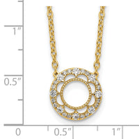 14k Fancy Circle Diamond 18in Necklace-PM9944-025-YA-18