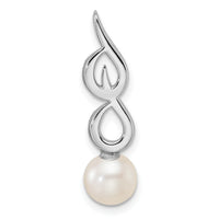 14K White Gold Polished Diamond and Pearl Chain Slide-PM9995-006-WAA