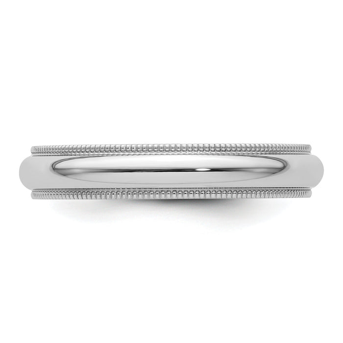 Platinum 4mm Comfort-Fit Milgrain Wedding Band-PMCF040