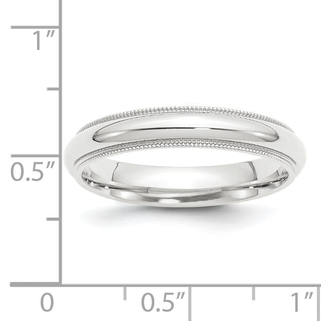 Platinum 4mm Comfort-Fit Milgrain Wedding Band-PMCF040