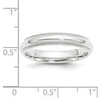 Platinum 4mm Comfort-Fit Milgrain Wedding Band-PMCF040