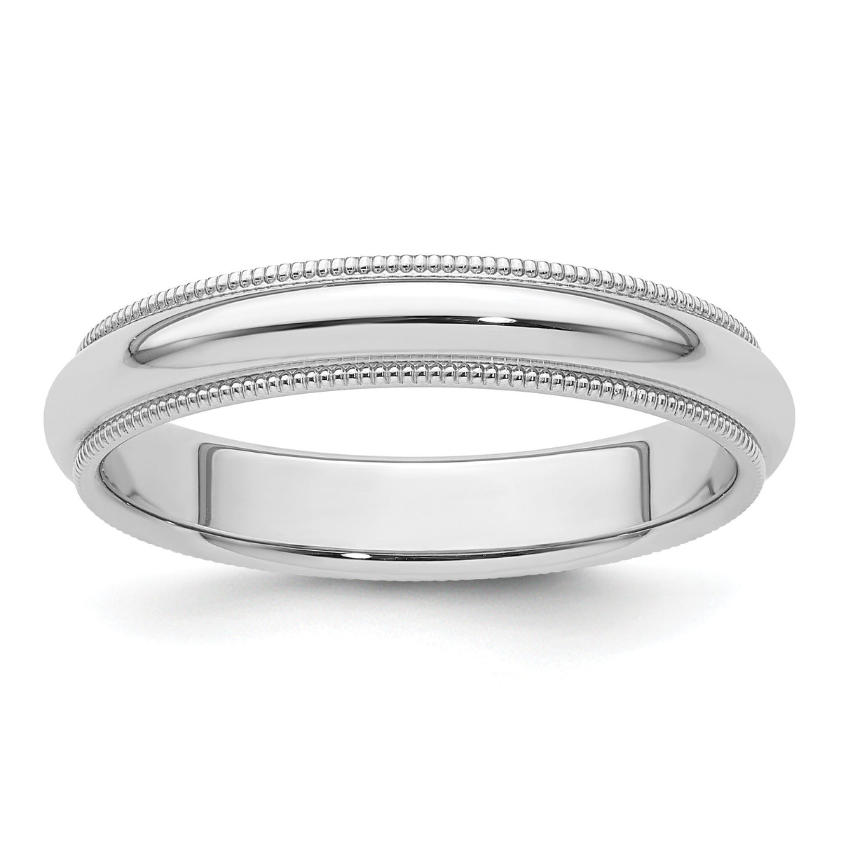 Platinum 4mm Comfort-Fit Milgrain Wedding Band-PMCF040