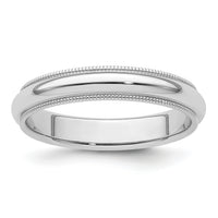 Platinum 4mm Comfort-Fit Milgrain Wedding Band-PMCF040