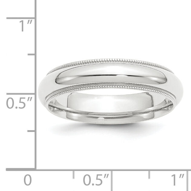 Platinum 5mm Comfort-Fit Milgrain Wedding Band-PMCF050