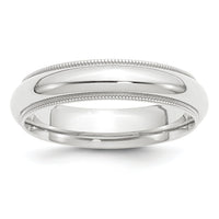 Platinum 5mm Comfort-Fit Milgrain Wedding Band-PMCF050