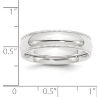 Platinum 6mm Comfort-Fit Milgrain Wedding Band-PMCF060