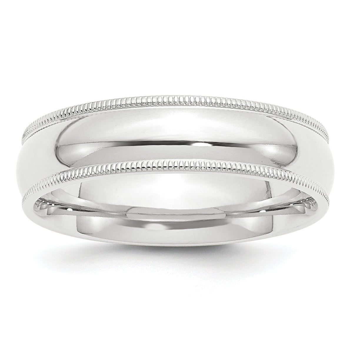 Platinum 6mm Comfort-Fit Milgrain Wedding Band-PMCF060