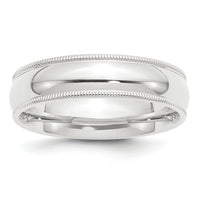 Platinum 6mm Comfort-Fit Milgrain Wedding Band-PMCF060